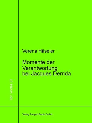 cover image of Momente der Verantwortung bei Jacques Derrida